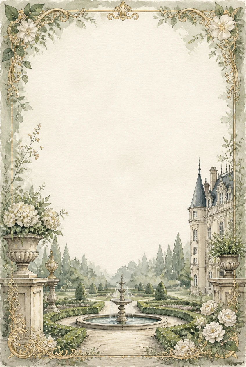 Formal European Garden and Manor Border Page 07