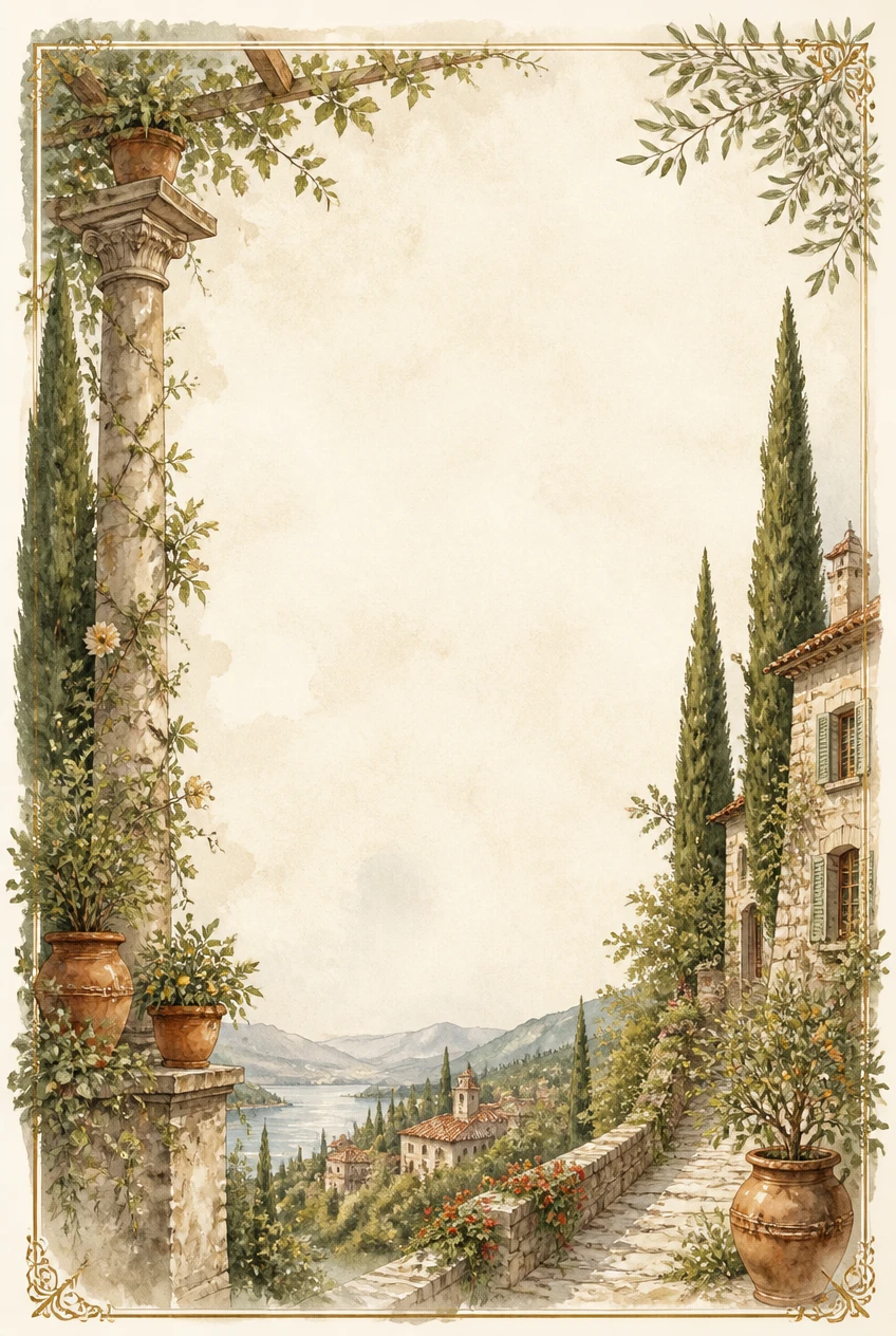 Tuscan Villa Garden and Cypress Border Page 11