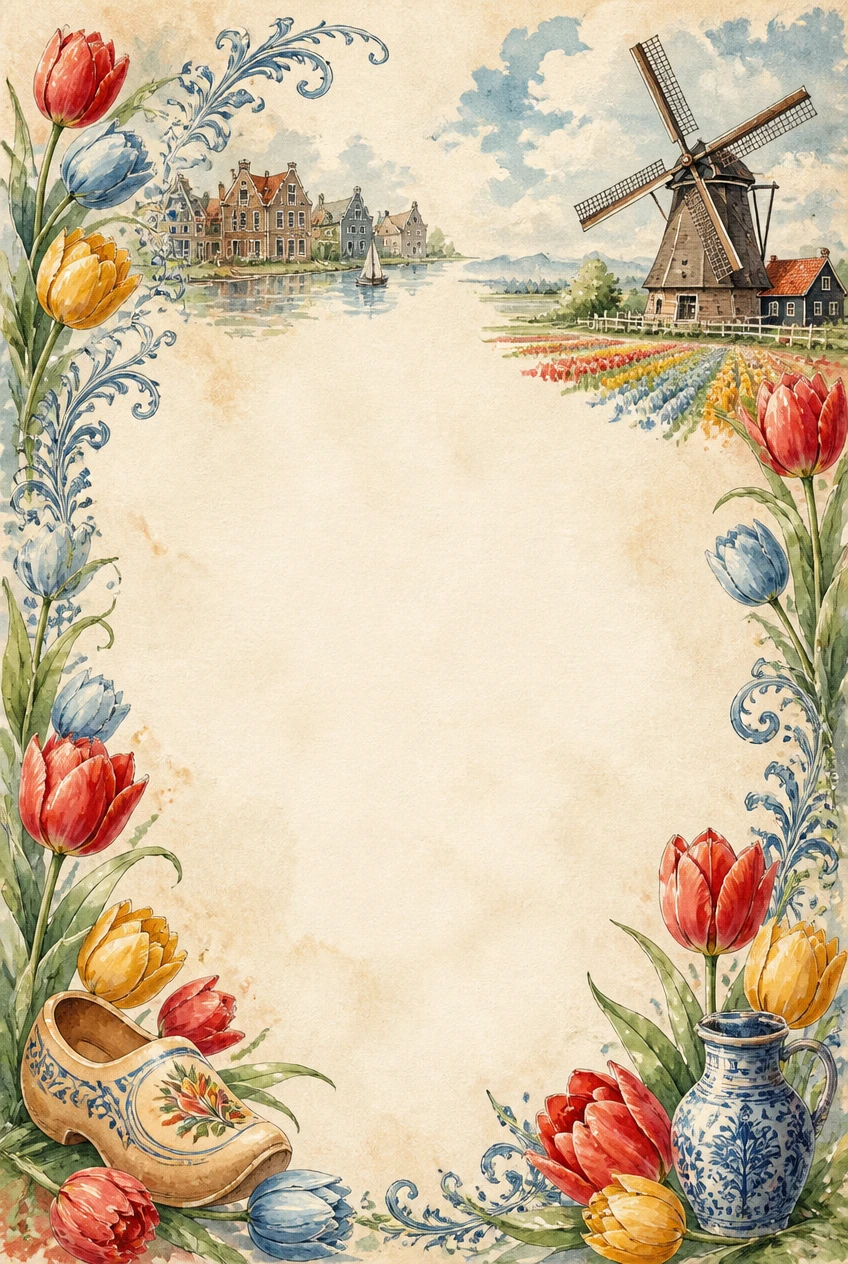 Dutch Windmill and Tulip Garden Border Page 13