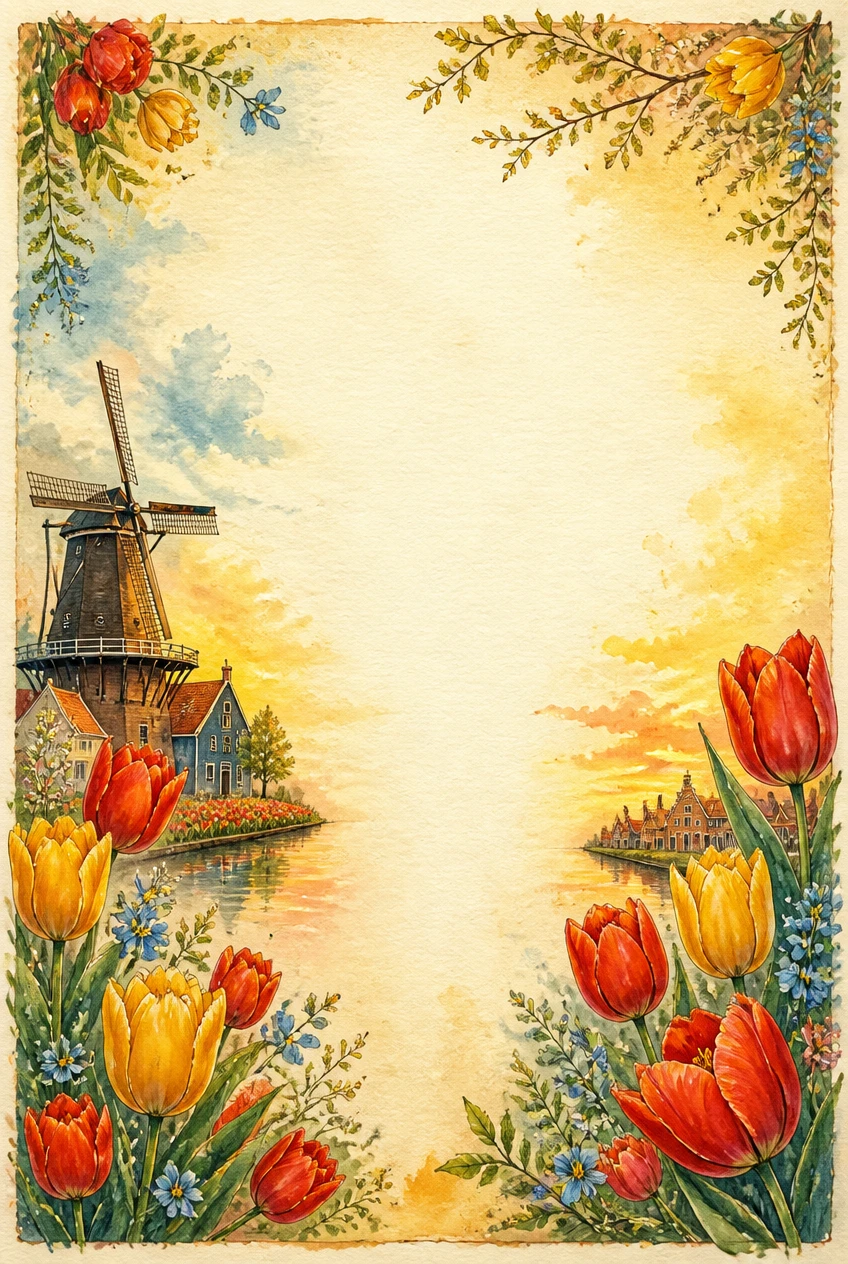 Tulip Field and Dutch Windmill Border Page 15