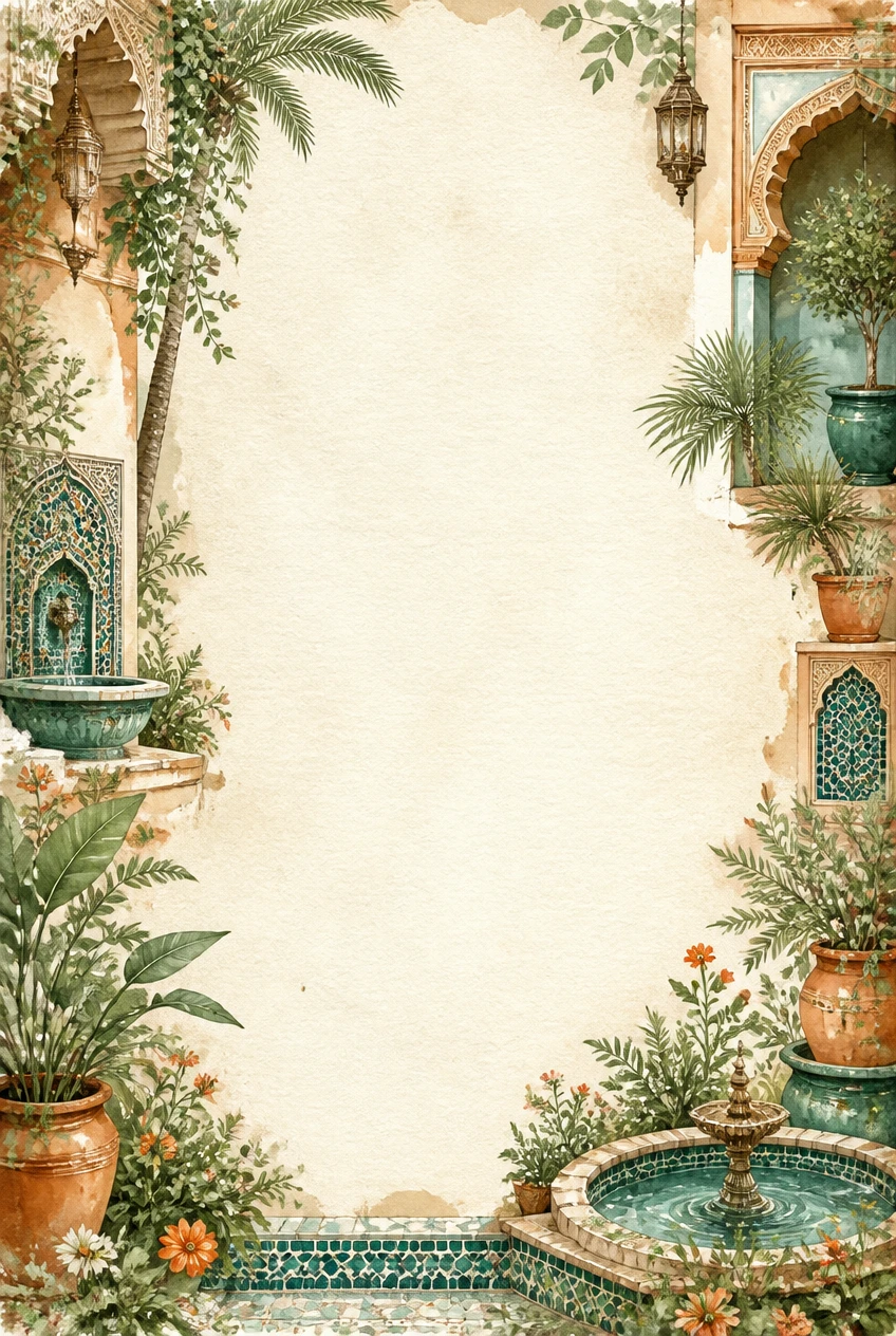Tropical Courtyard and Palm Fountain Border Page 16