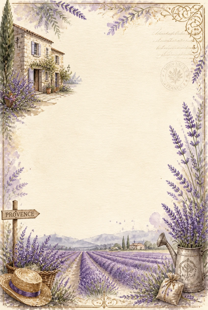 Provence Lavender Village and Country Road Border Page 23