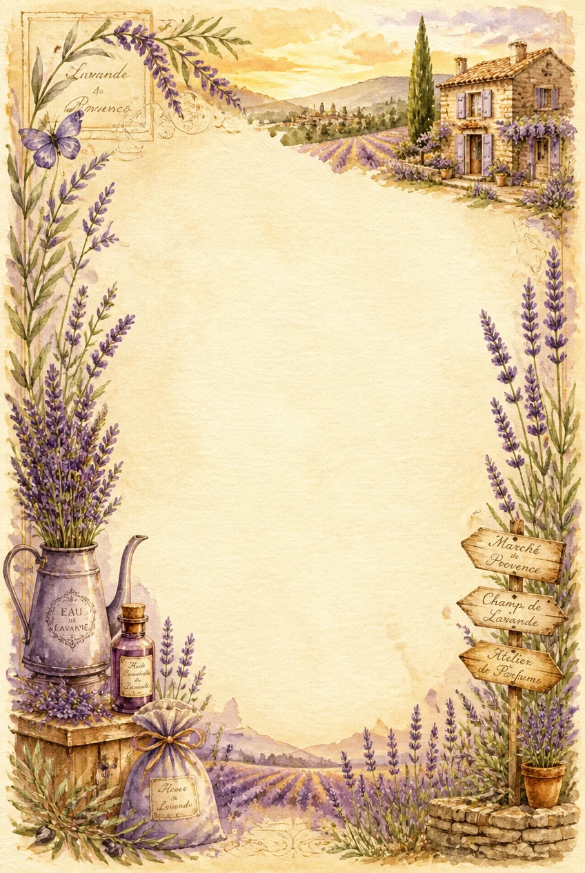 Lavender Field and Stone Cottage Border Page 24