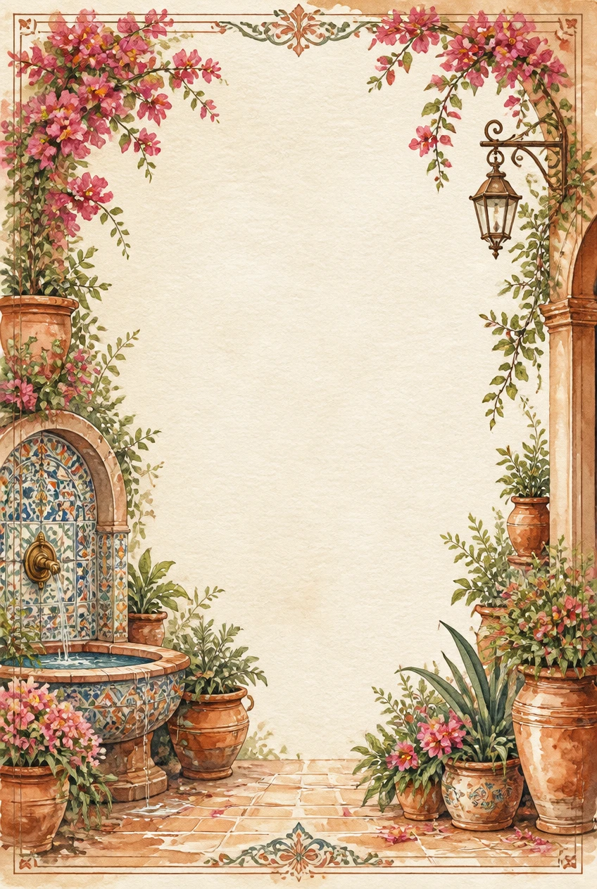Moroccan Garden Courtyard and Mosaic Fountain Border Page 29