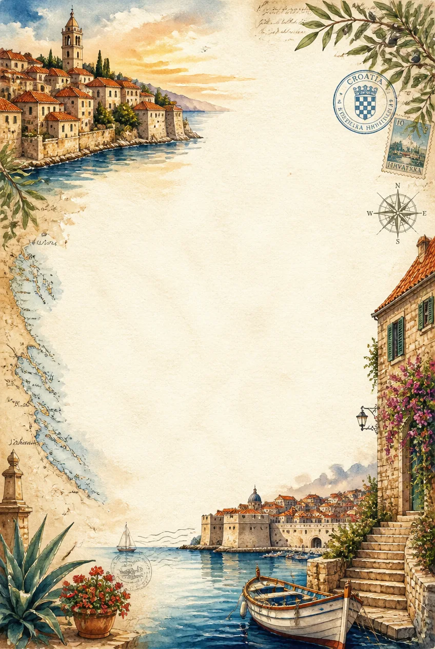 Peaceful harbor basin decorative border page featuring gentle teal and amber.