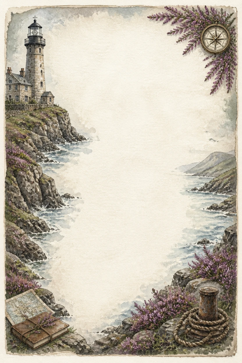 Lighthouse Cove and Nautical Coastal Border Page 08