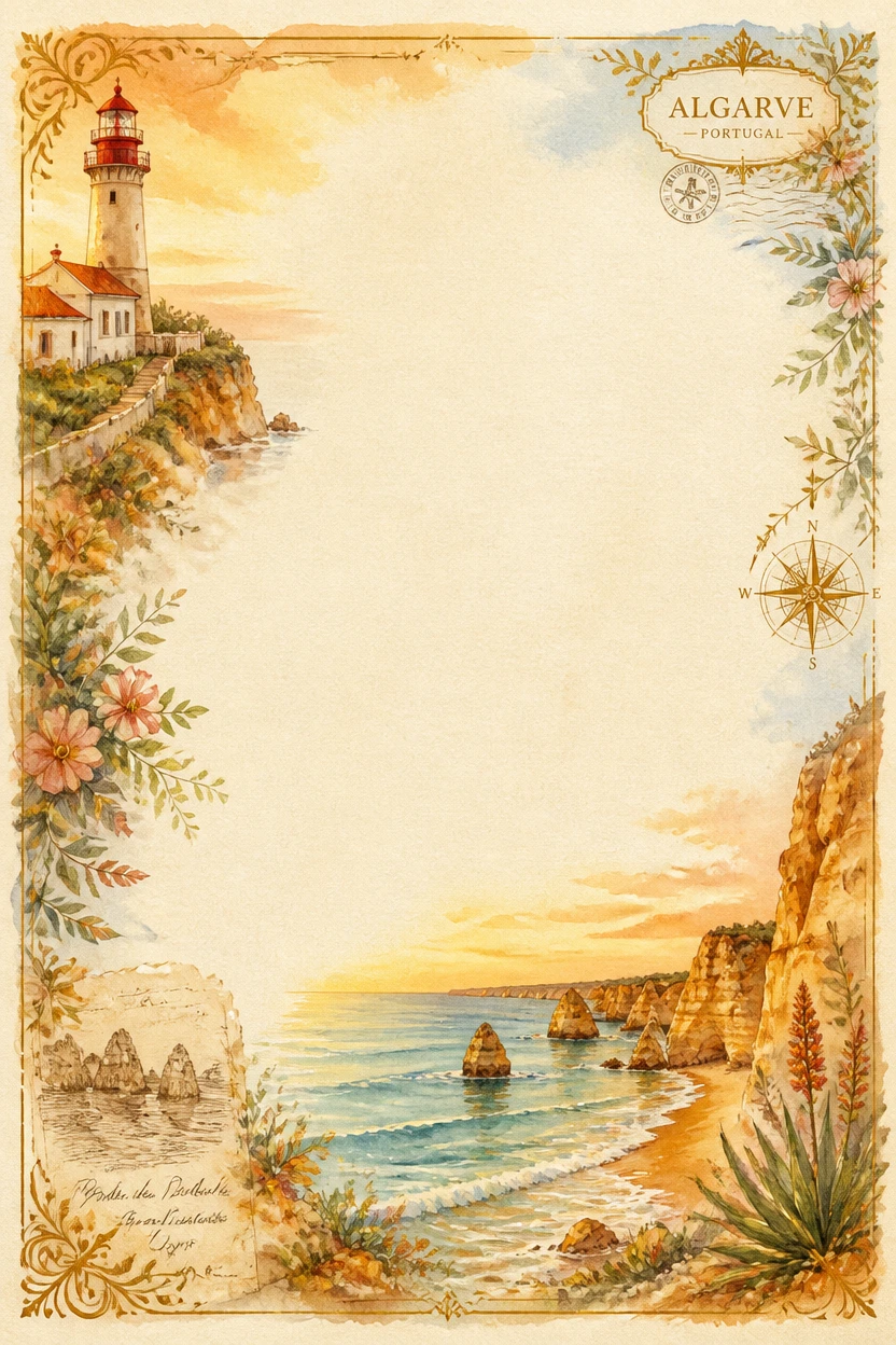 Algarve Lighthouse and Golden Beach Border Page 15