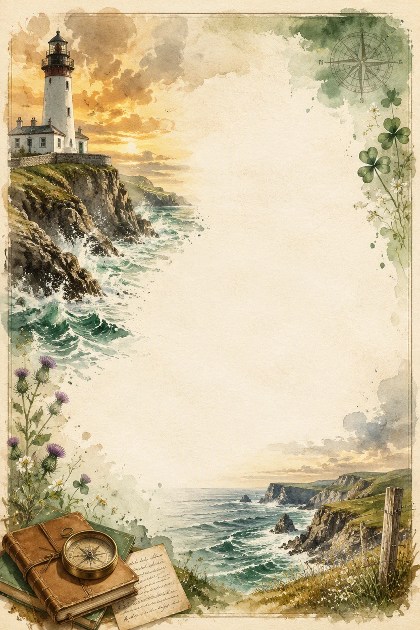 Lighthouse Headland and Stormy Sea Border Page 21