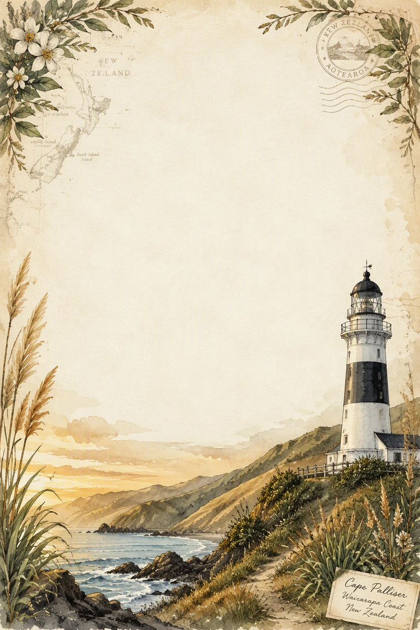 Black and White Lighthouse and Golden Coast Border Page 24