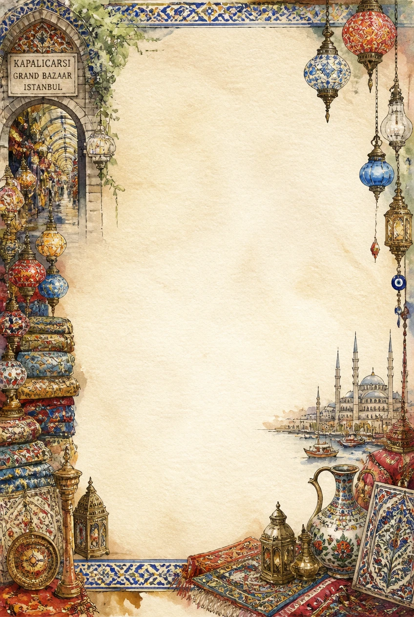 Istanbul Grand Bazaar and Mosaic Lantern Market Border Page 10