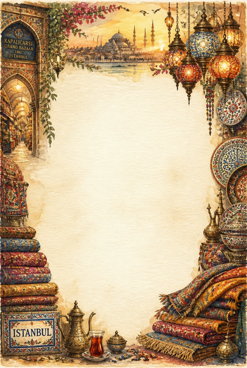 Turkish Bazaar and Mosaic Carpet Market Border Page 12