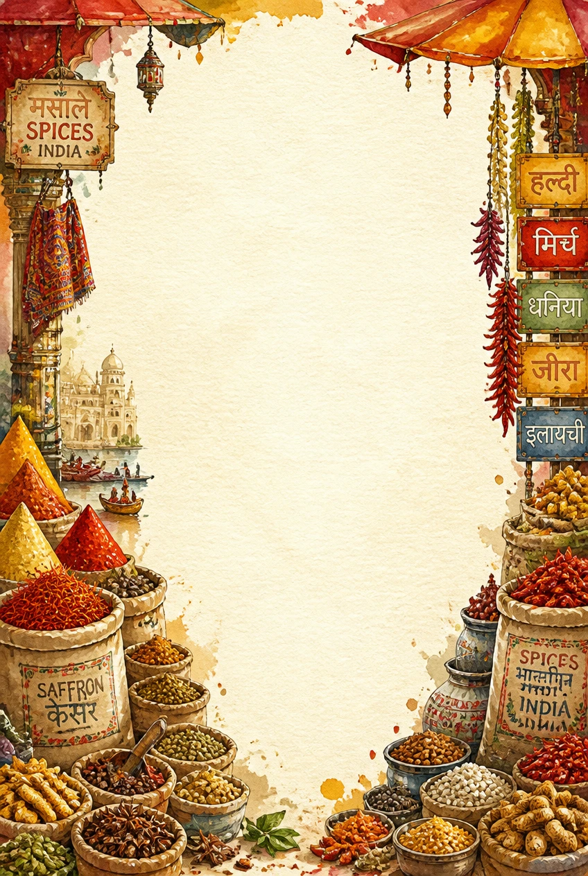 Indian Spice Market and Marigold Bazaar Border Page 13