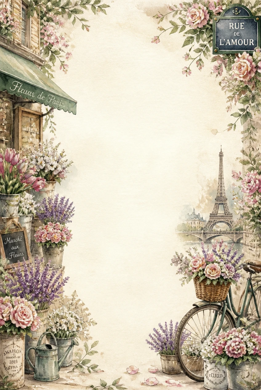 Parisian Antique Flea Market and Peony Border Page 17