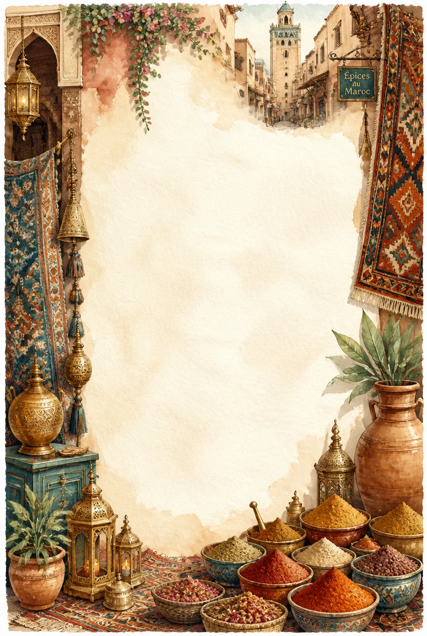 Moroccan Courtyard Souk and Brass Market Border Page 26