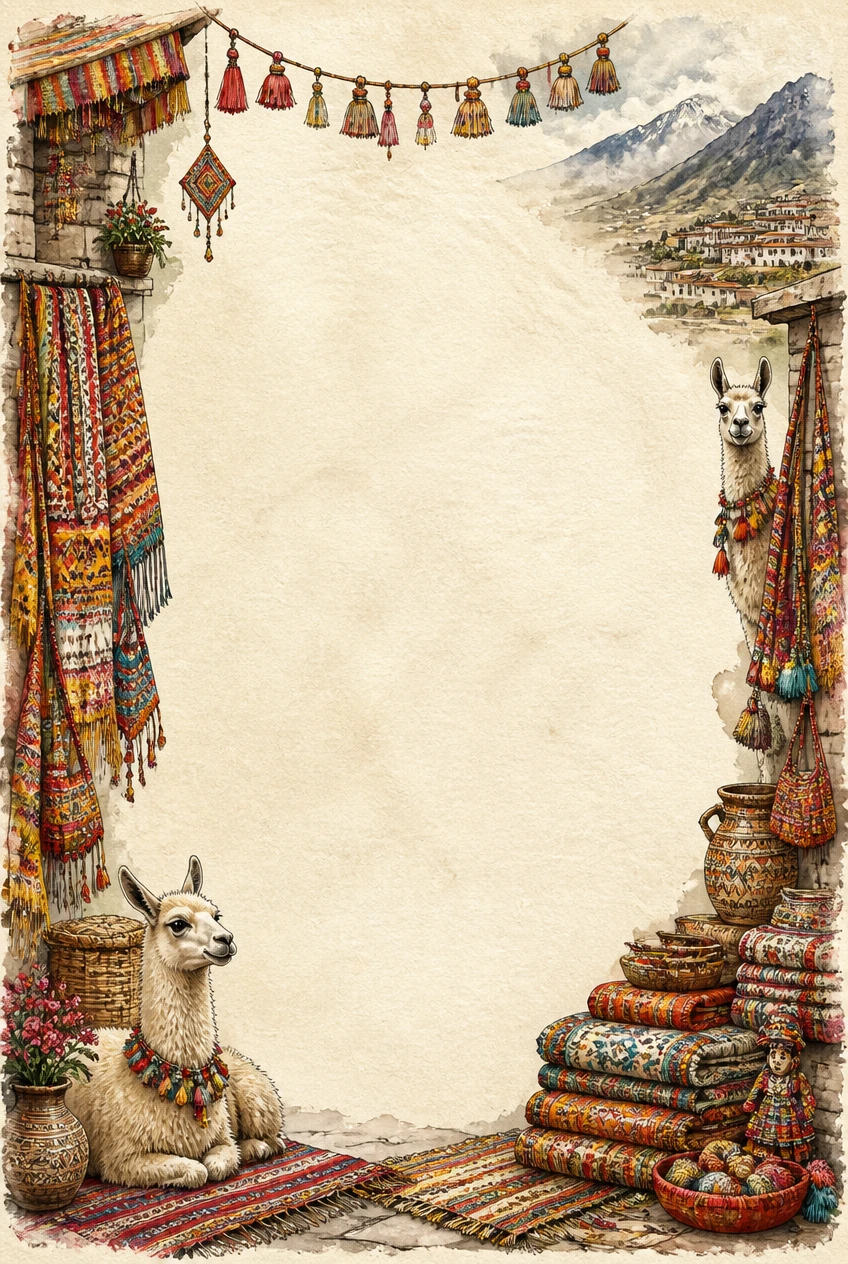 Andean Highland Market and Alpaca Textile Border Page 28