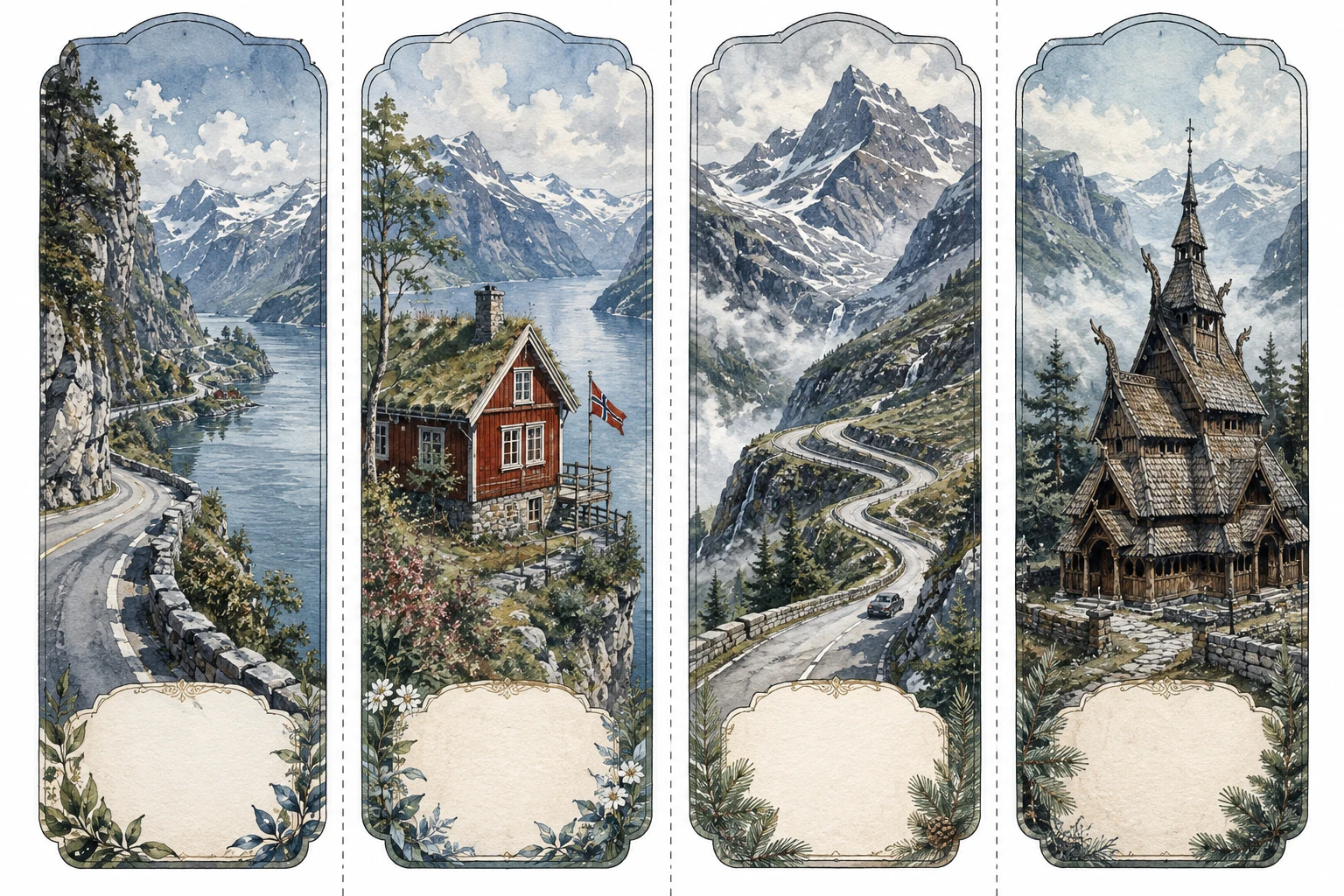 Nordic Fjords & Mountain Pass Road Bookmarks