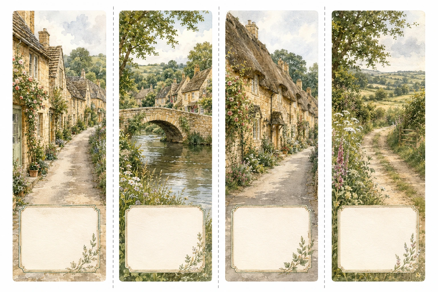 Cotswolds & English Village Country Lane Bookmarks