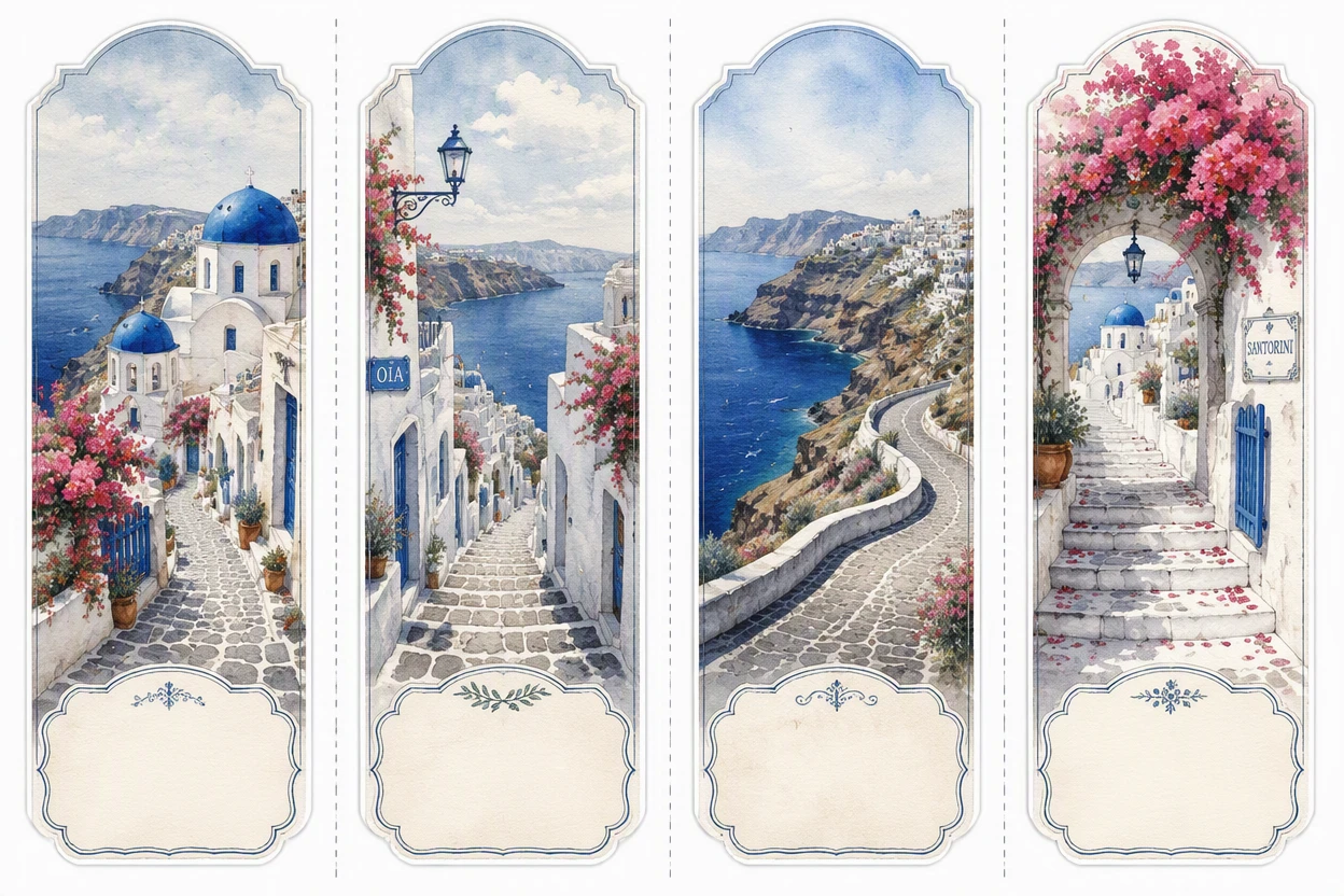 Santorini & Greek Island Coastal Pathway Bookmarks