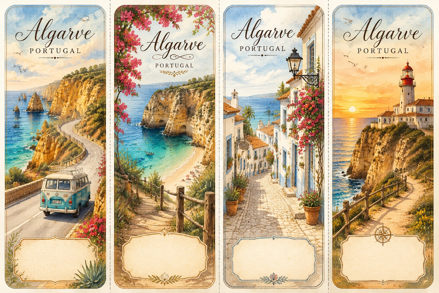 Algarve Portugal Coastal Cliff Road Bookmarks