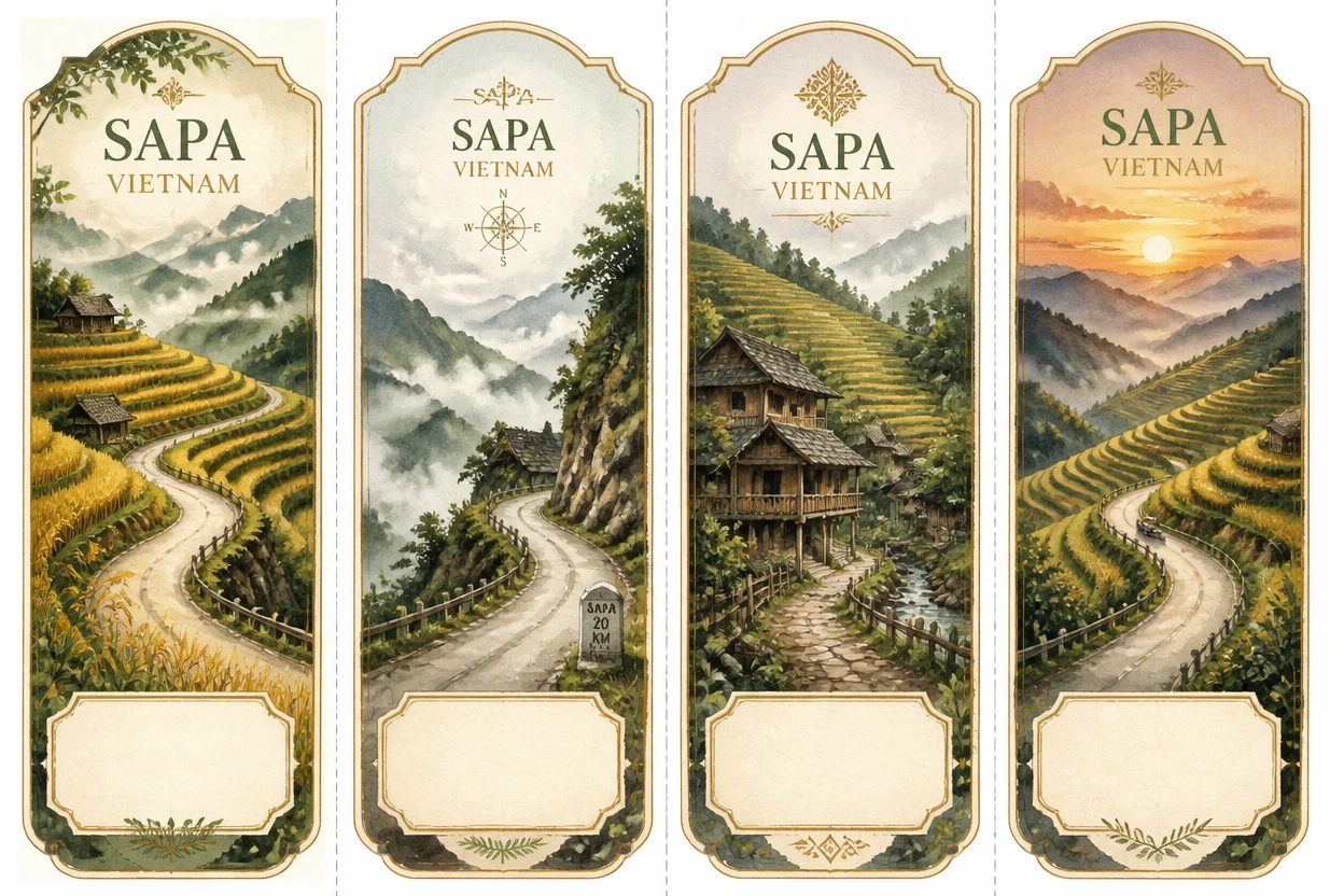 Sapa Vietnam Terraced Mountain Road Bookmarks
