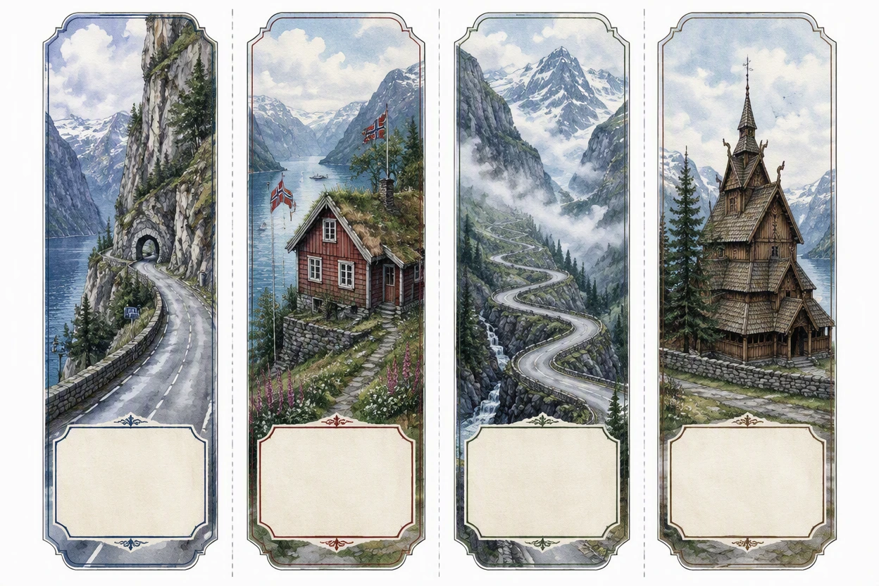 Alpine Norway Scenic Roadway Bookmarks