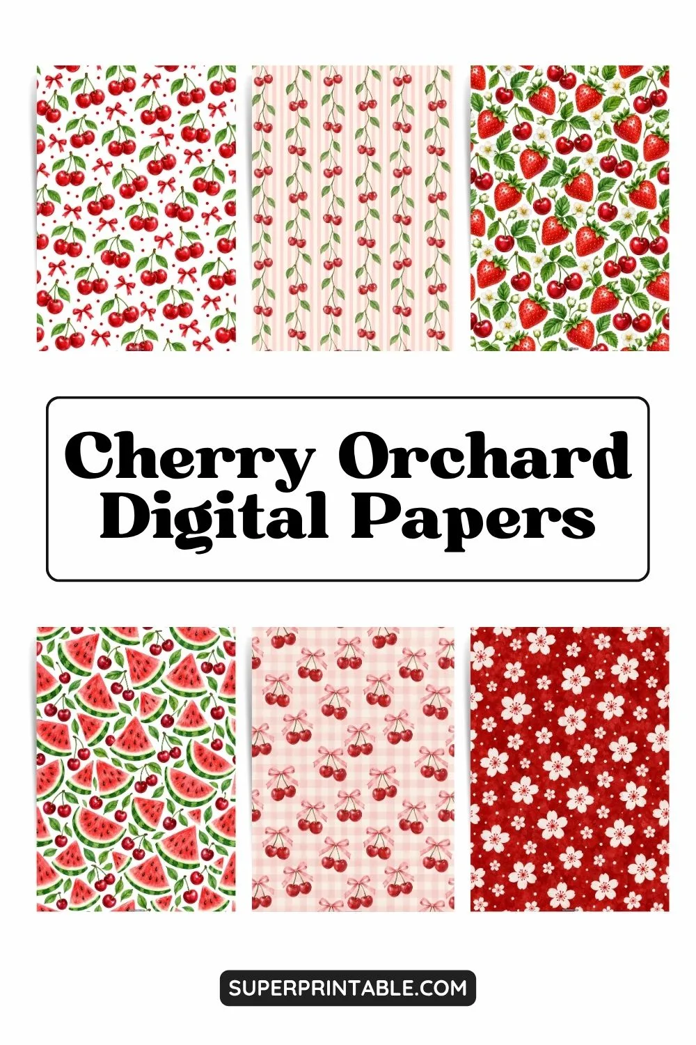10+ Cherry Orchard Digital Papers Pinterest Image