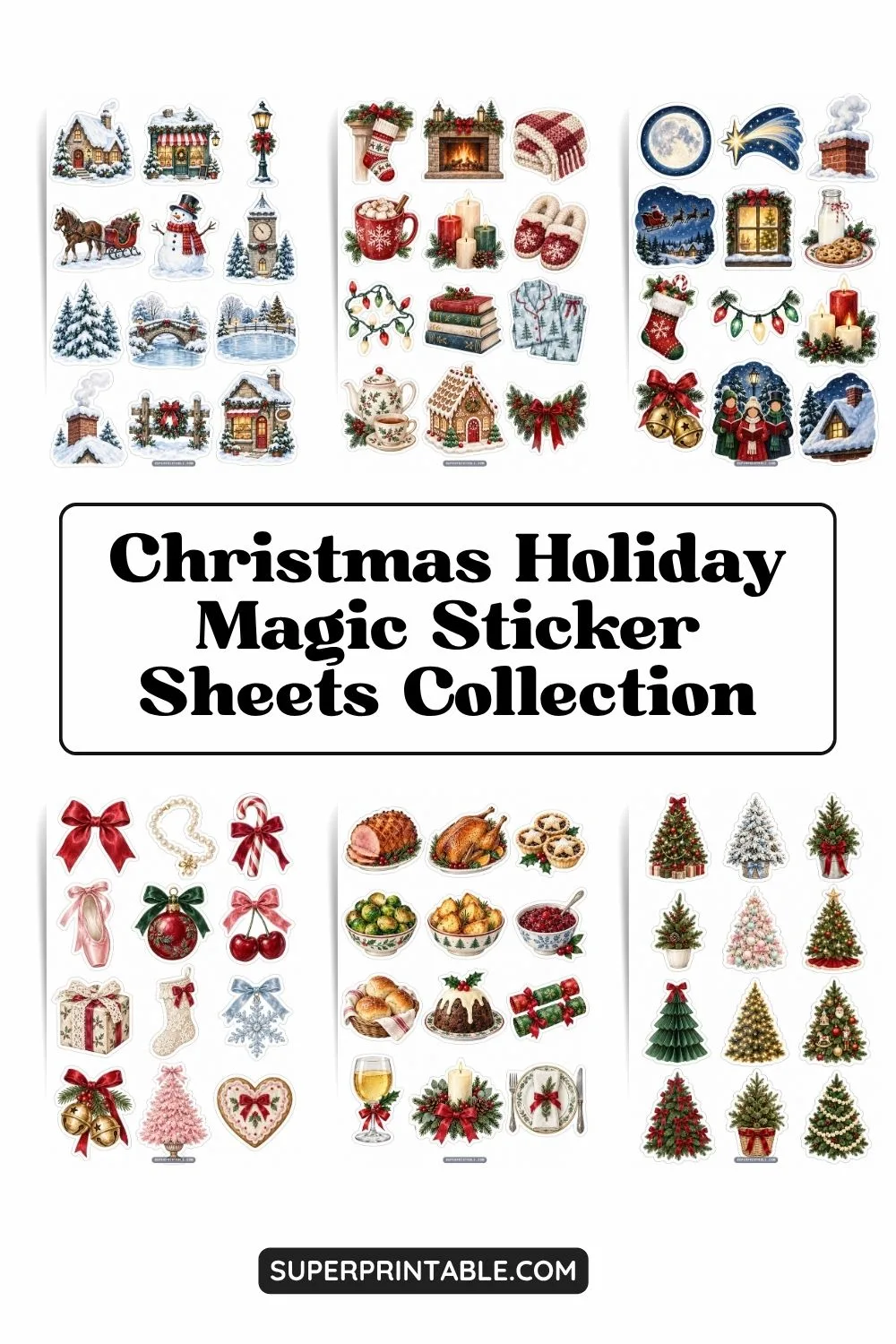 10+ Christmas Holiday Magic Sticker Sheets Collection Pinterest Image
