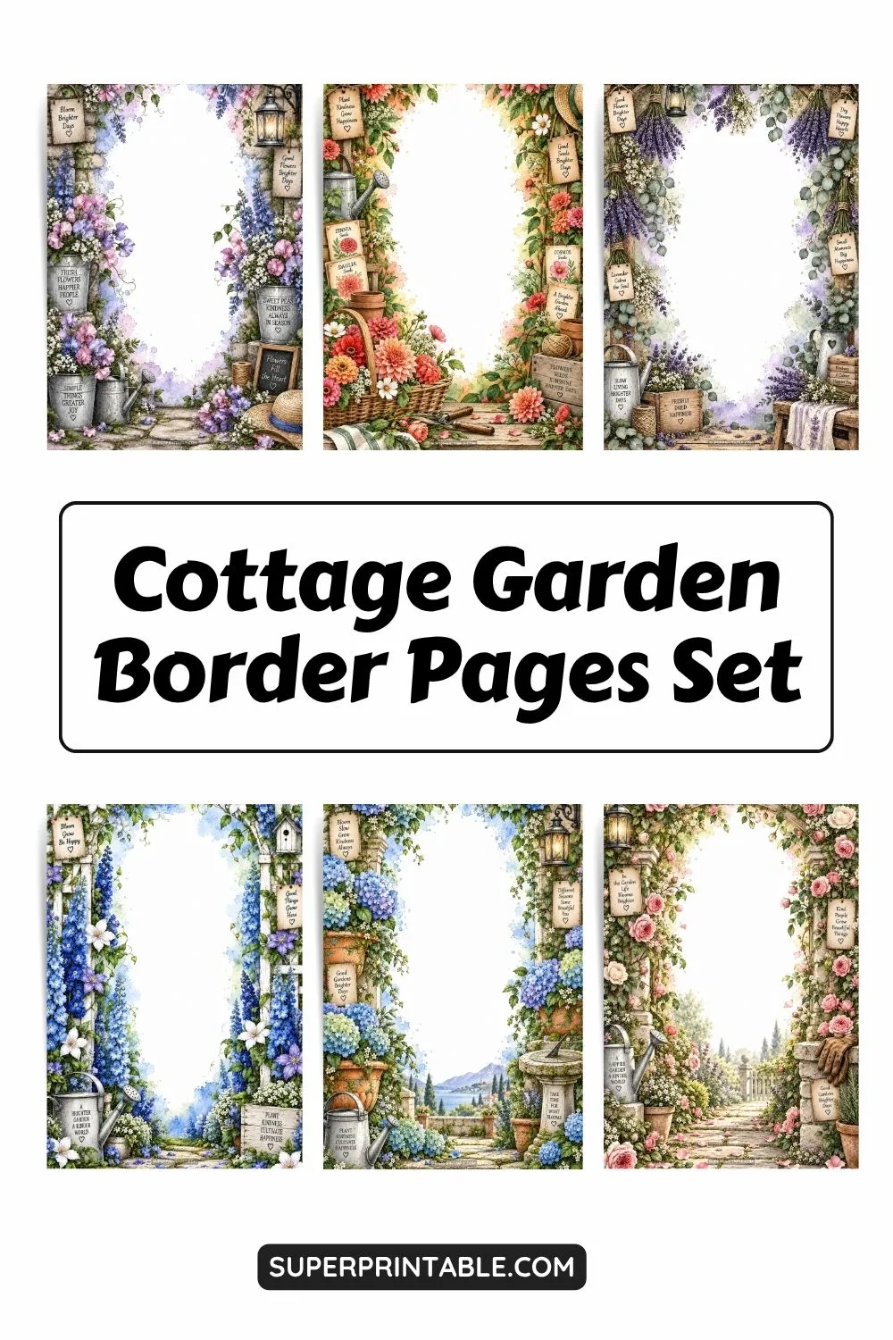 10+ Cottage Garden Border Pages Set Pinterest Image