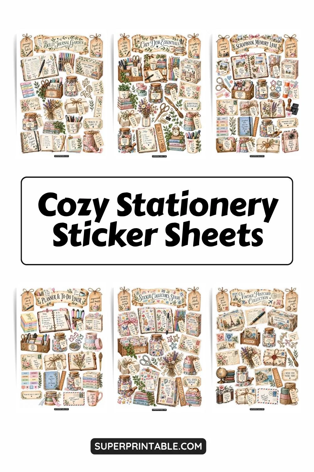 10+ Cozy Stationery Sticker Sheets Pack Pinterest Image