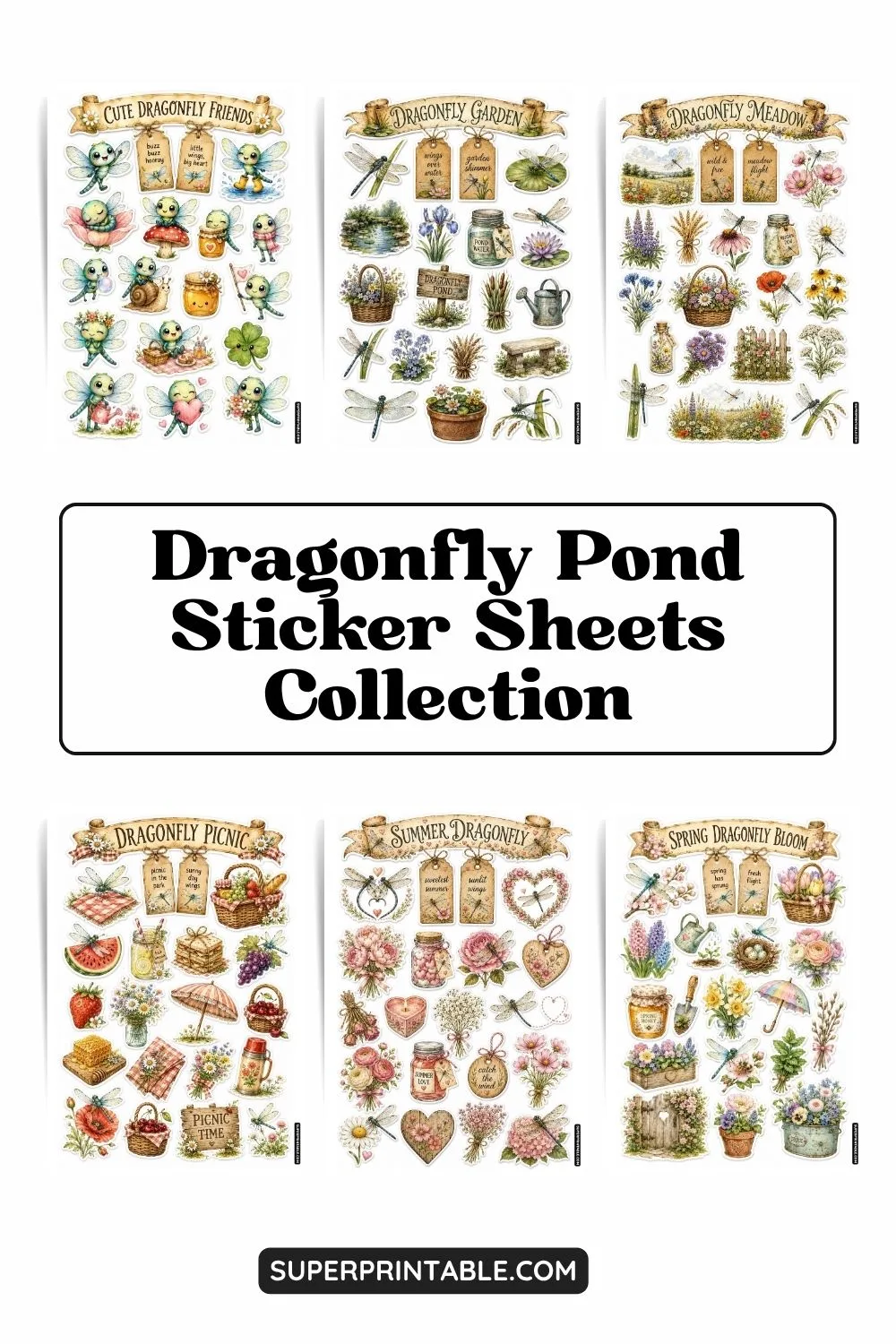 10+ Dragonfly Pond Sticker Sheets Collection Pinterest Image