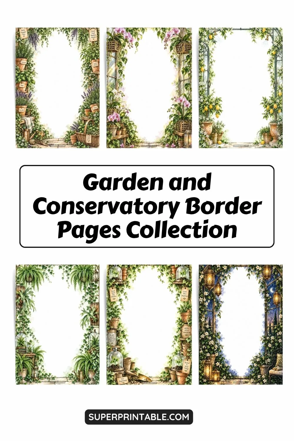10+ Garden and Conservatory Border Pages Set Pinterest Image