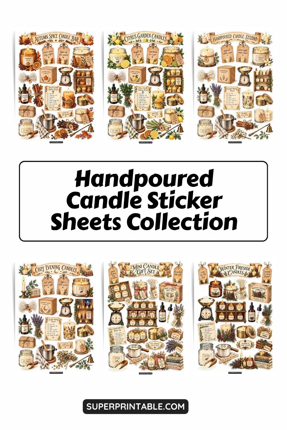 10+ Handpoured Candle Sticker Sheets Collection Pinterest Image