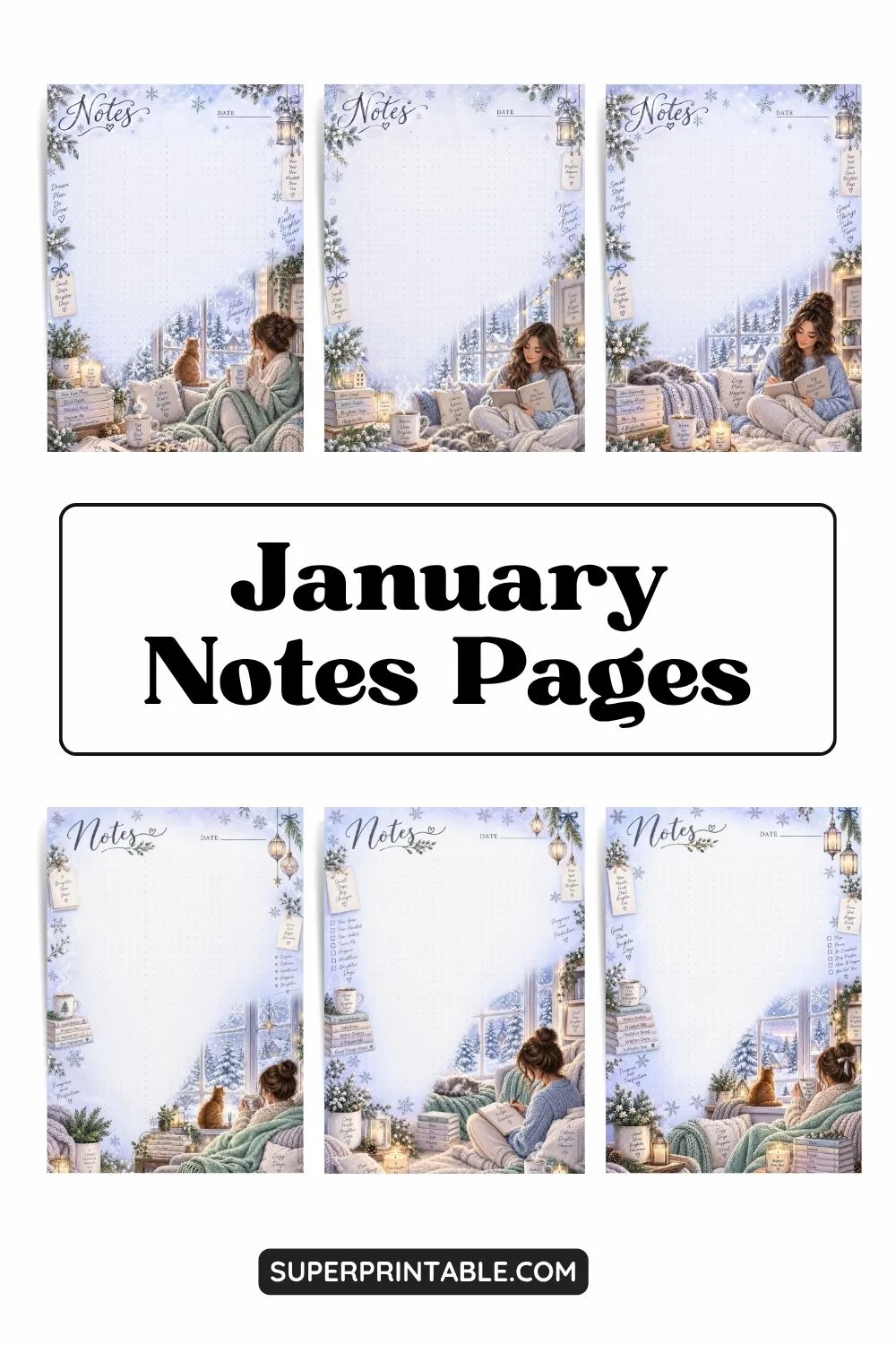 10+ January Notes Pages Pinterest Image