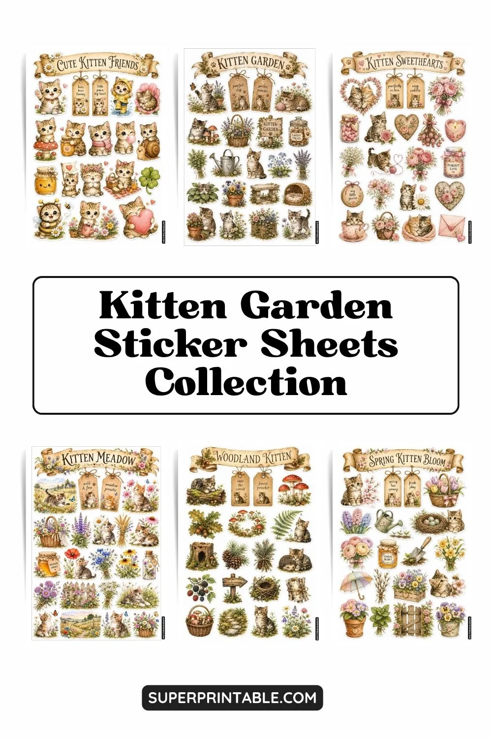 10+ Kitten Garden Sticker Sheets Collection Pinterest Image