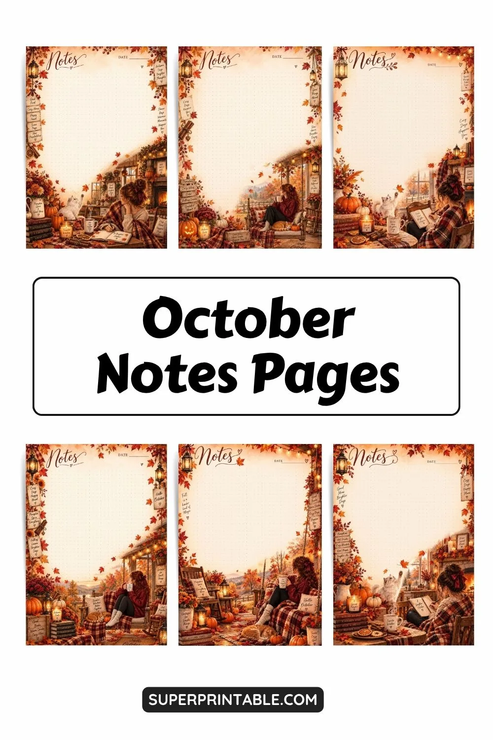 10+ October Notes Pages Pinterest Image