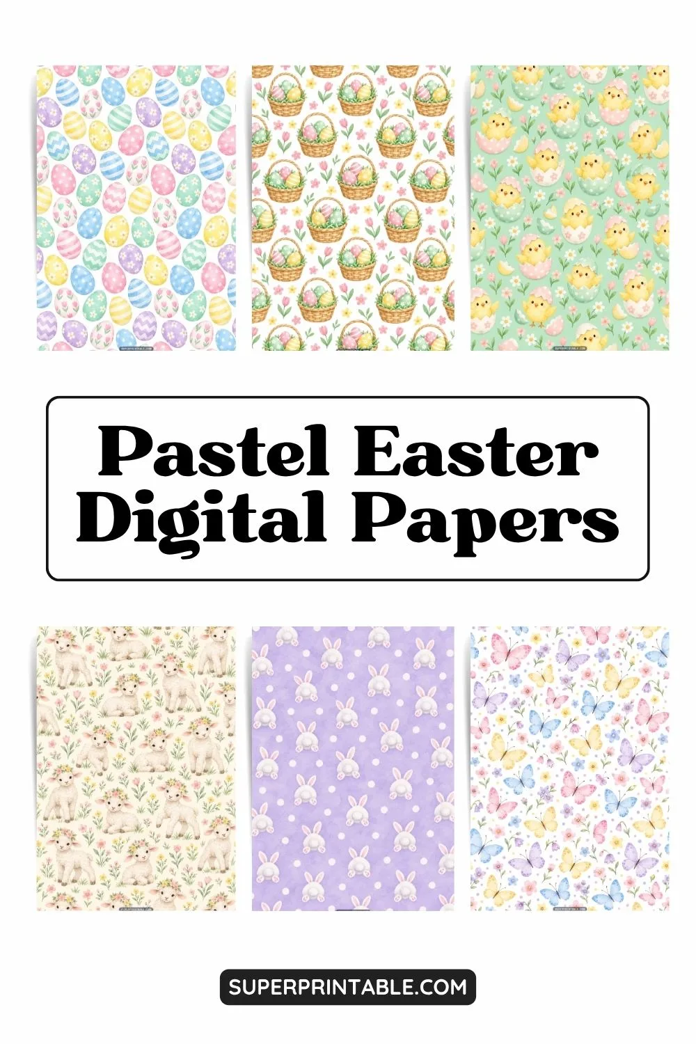 10+ Pastel Easter Digital Papers Pinterest Image