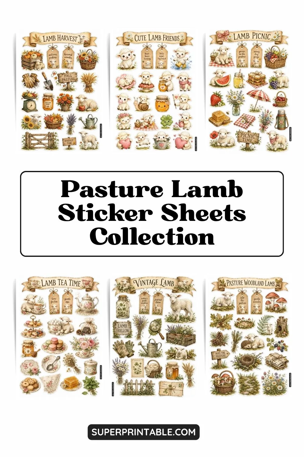 10+ Pasture Lamb Sticker Sheets Collection Pinterest Image