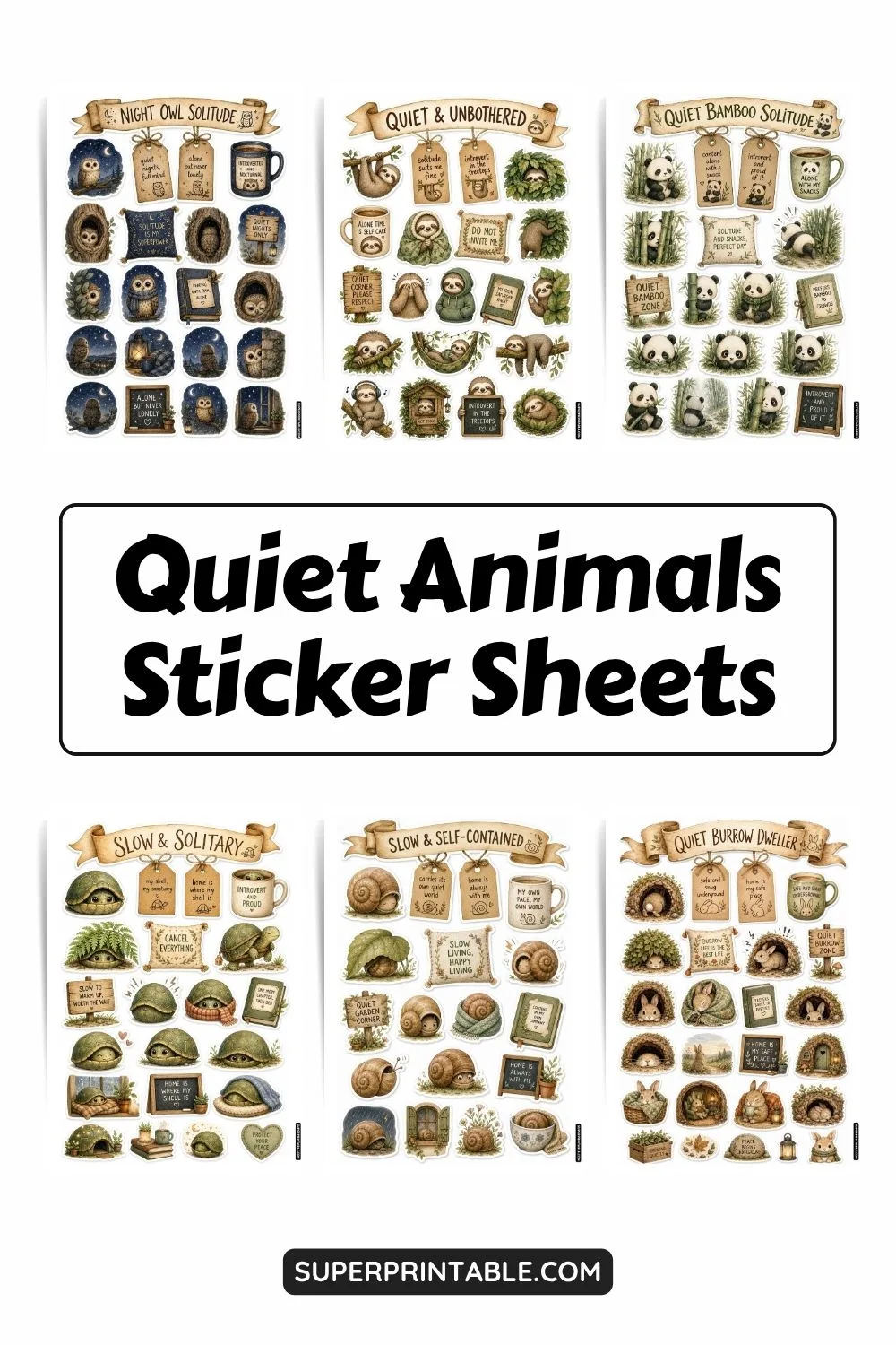 10+ Quiet Animals Sticker Sheets Collections Pinterest Image
