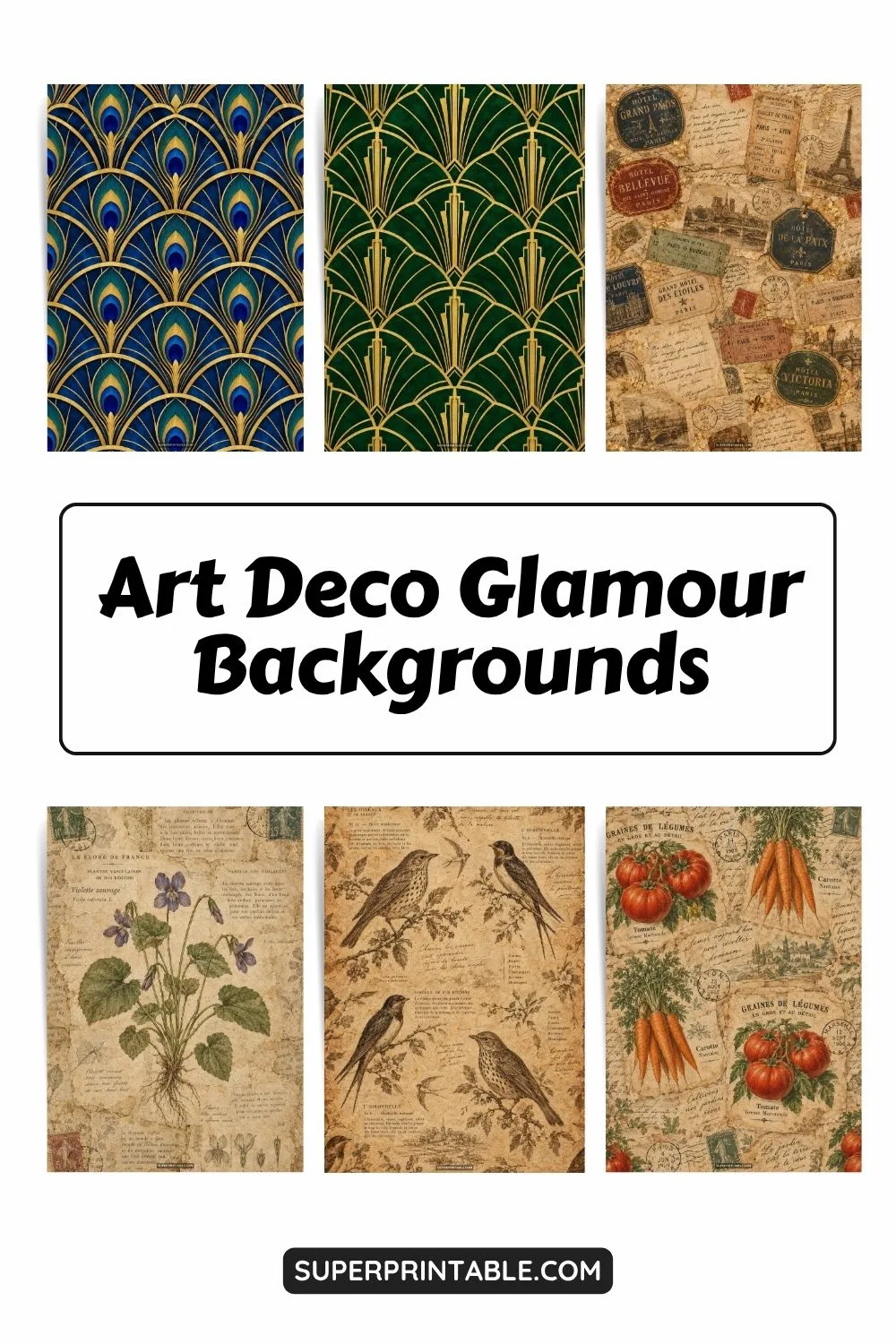 12+ Art Deco Glamour Backgrounds Pinterest Image