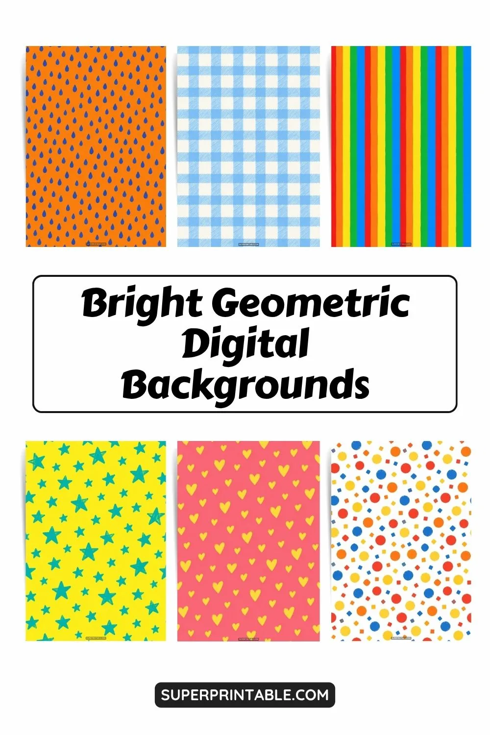 12+ Bright Geometric Digital Backgrounds Pinterest Image
