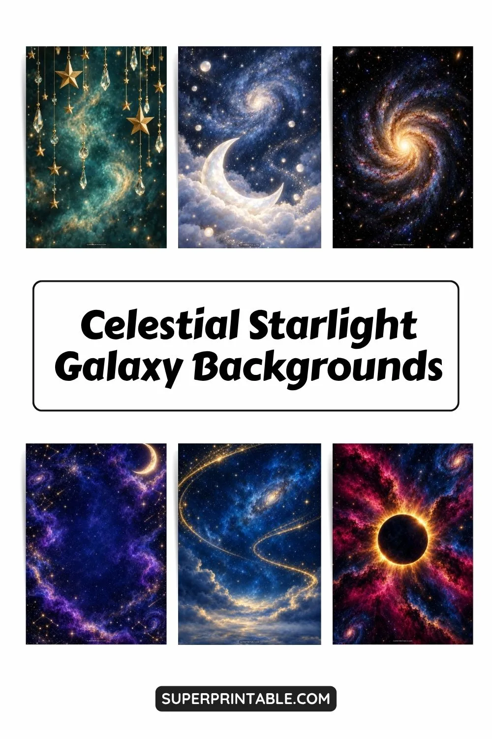 12+ Celestial Starlight Galaxy Backgrounds Pinterest Image