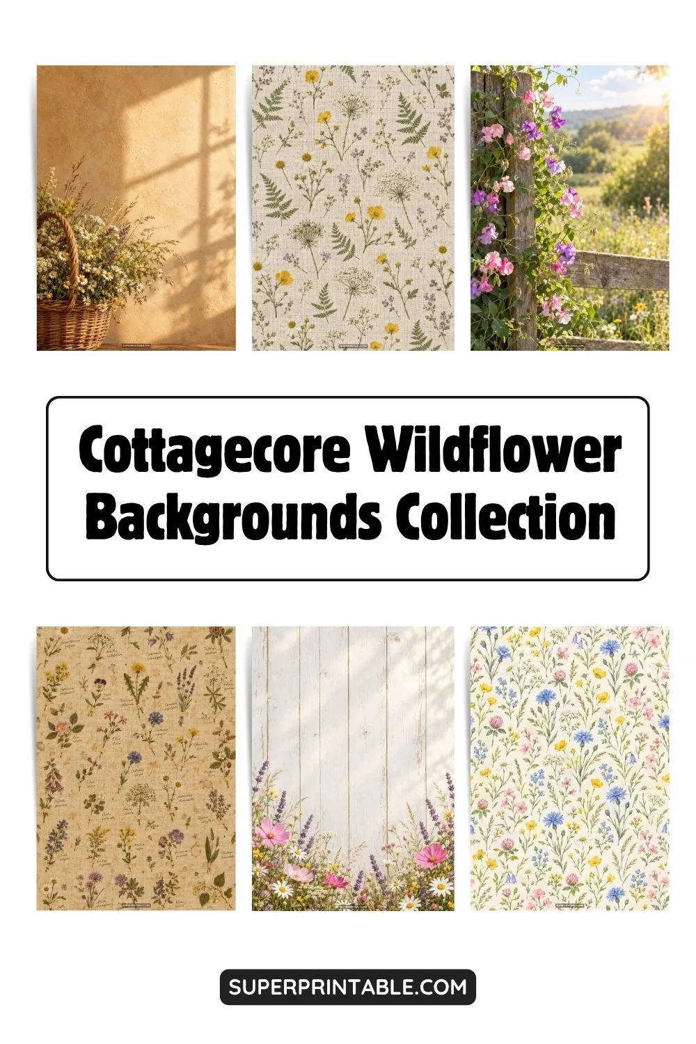 12+ Cottagecore Wildflower Backgrounds Pinterest Image