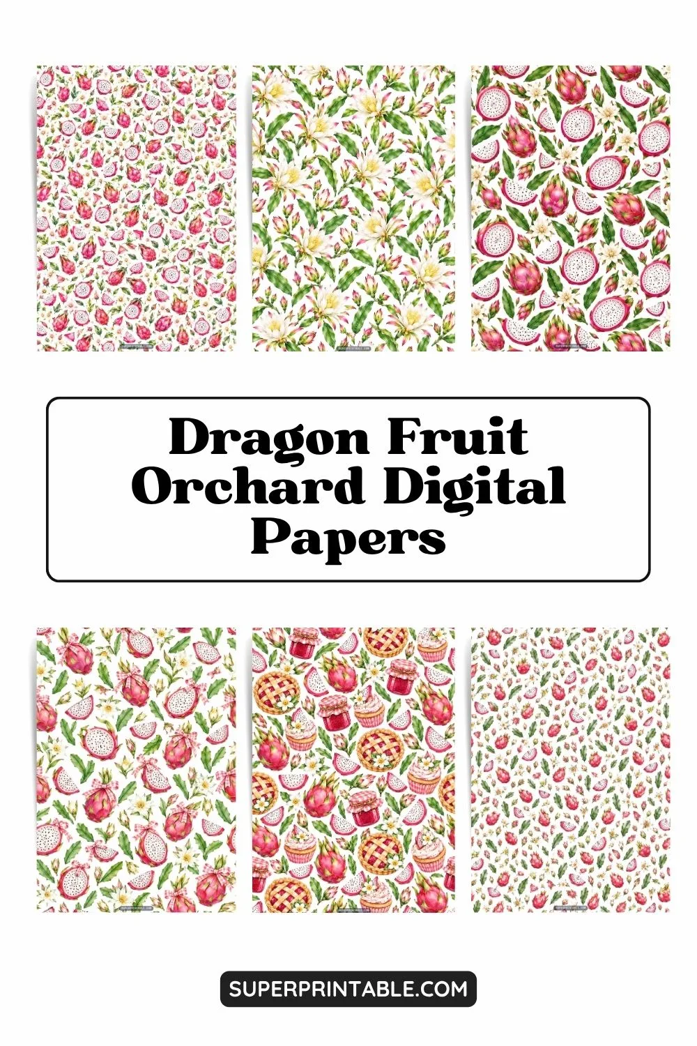 12+ Dragon Fruit Orchard Digital Papers Pinterest Image