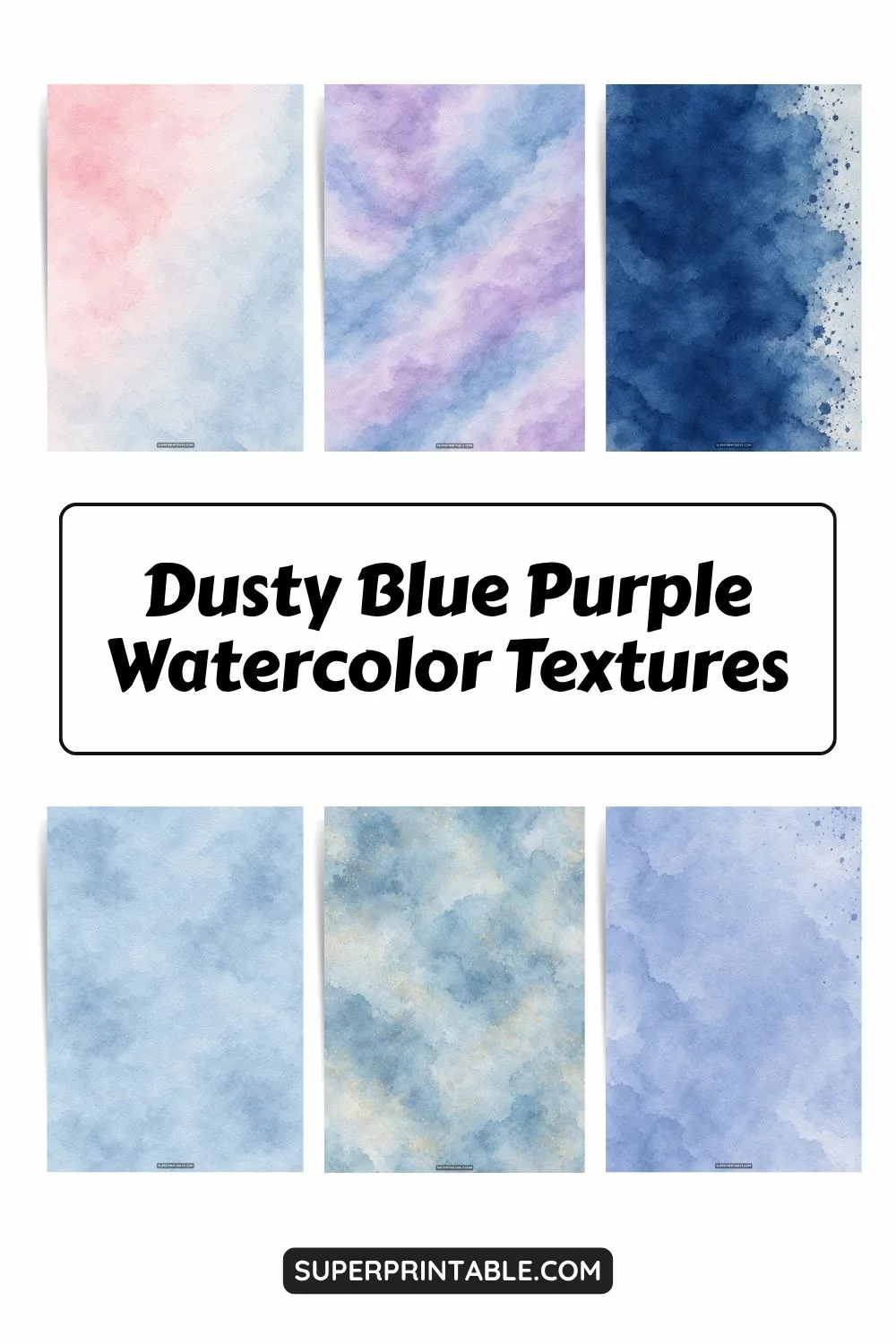 12+ Dusty Blue Purple Watercolor Textures Pinterest Image