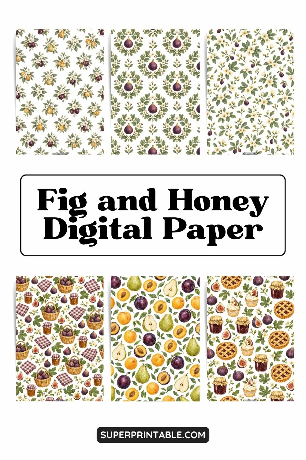 12+ Fig and Honey Digital Paper Pinterest Image