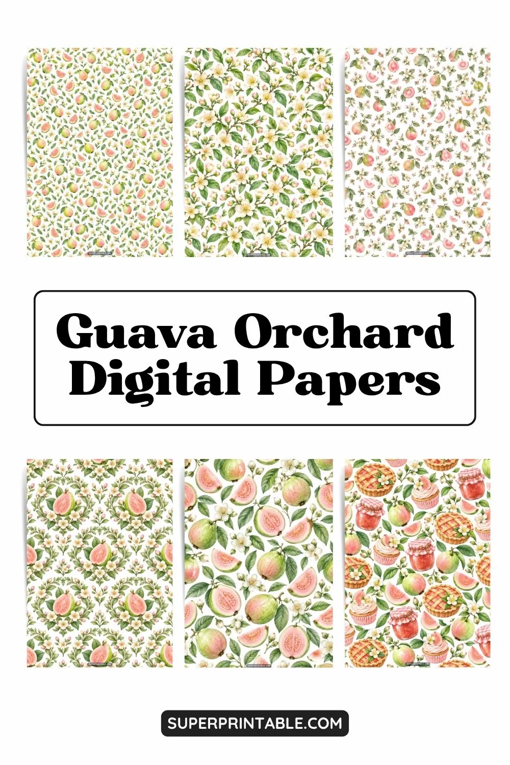 12+ Guava Orchard Digital Papers Pinterest Image