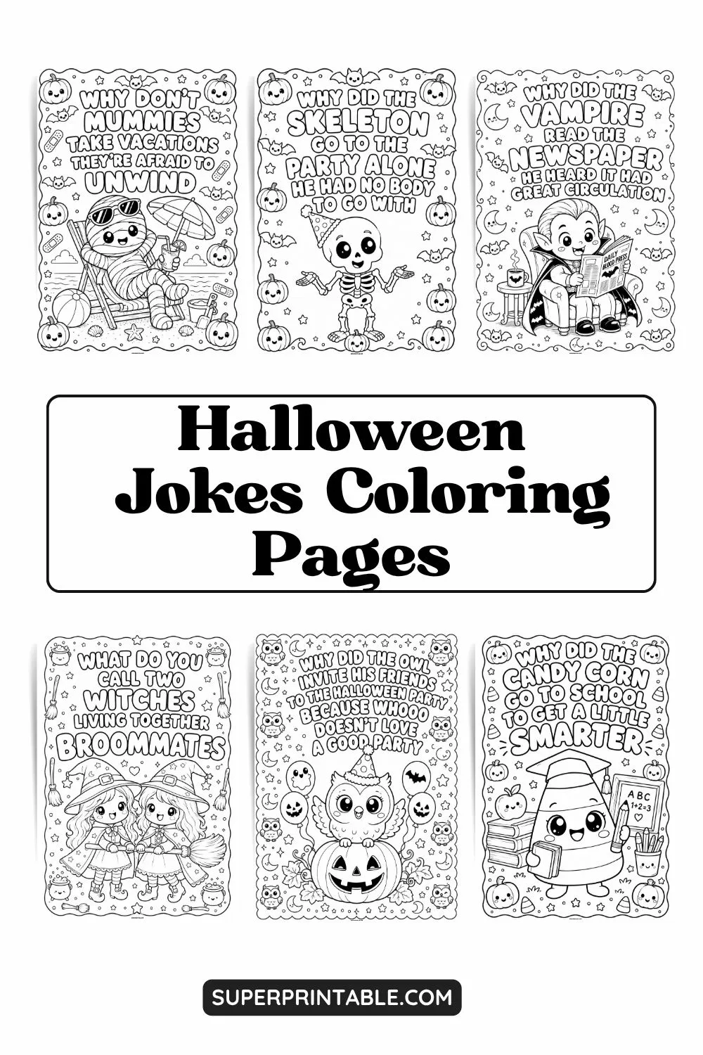 12+ Halloween Jokes Coloring Pages Pinterest Image