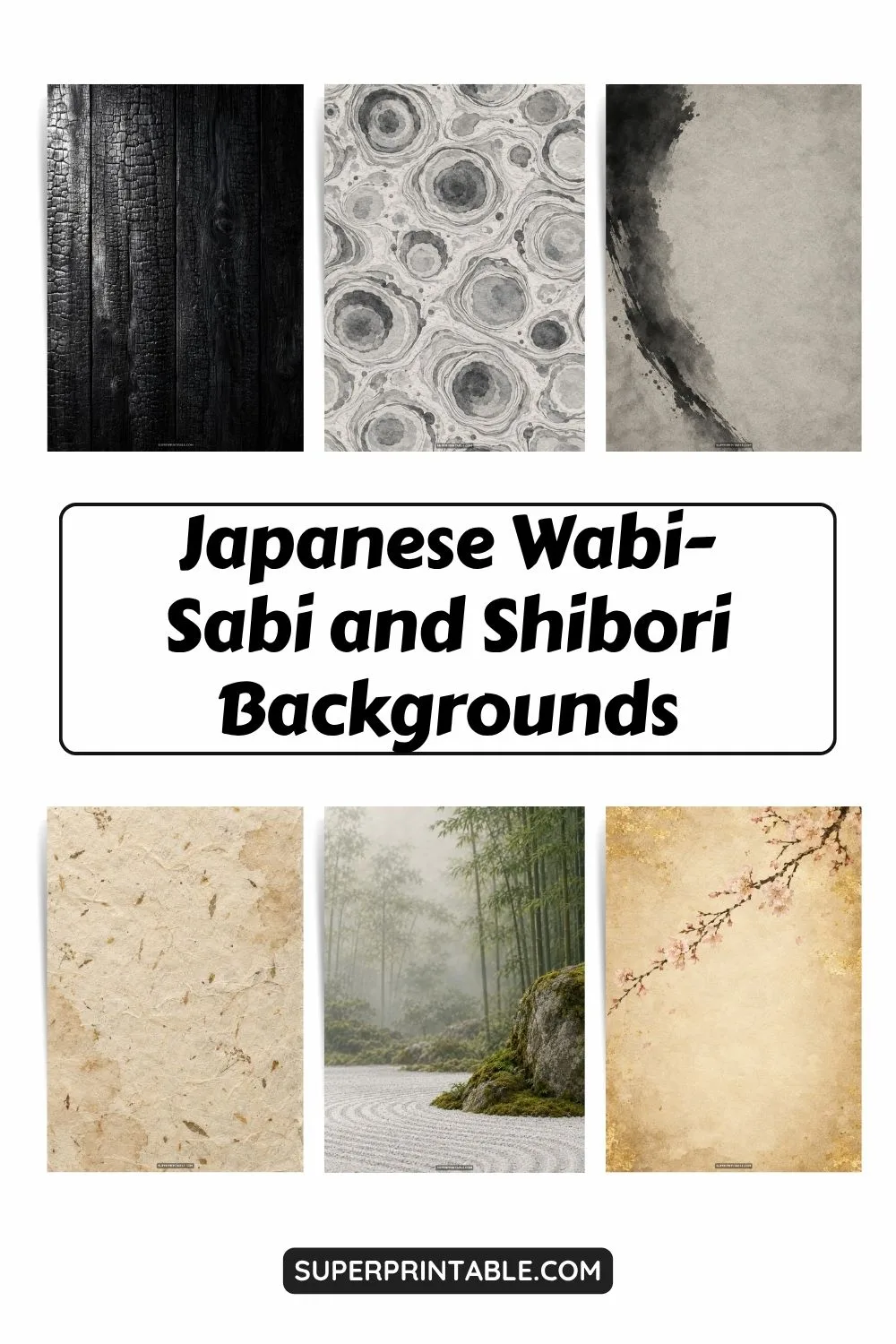 12+ Japanese Wabi-Sabi and Shibori Backgrounds Pinterest Image