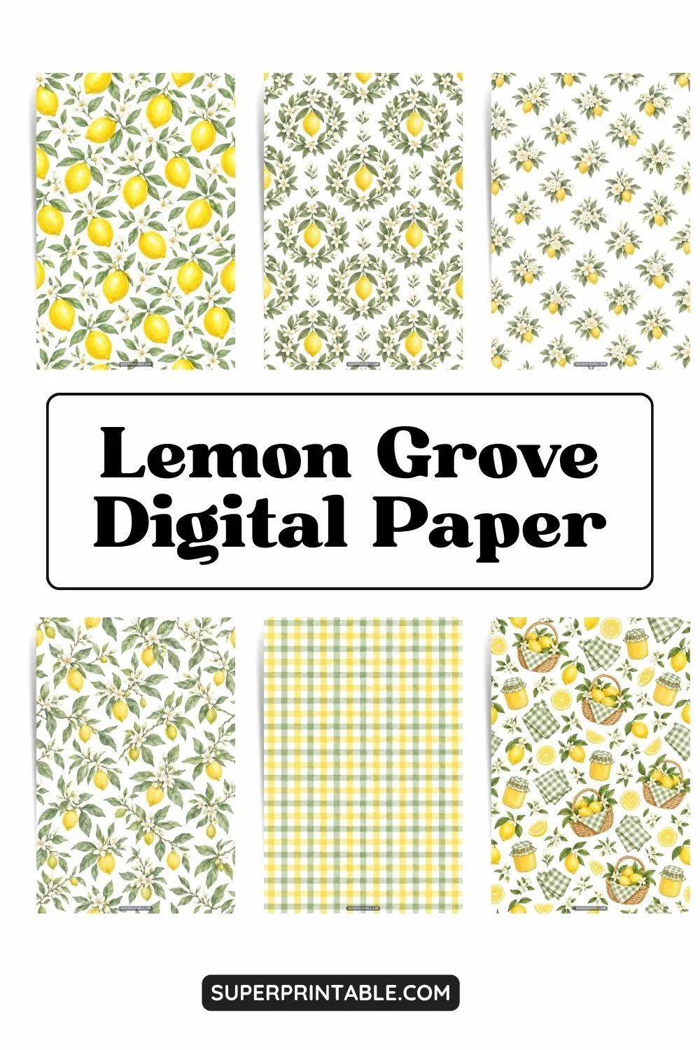 12+ Lemon Grove Digital Papers Pinterest Image