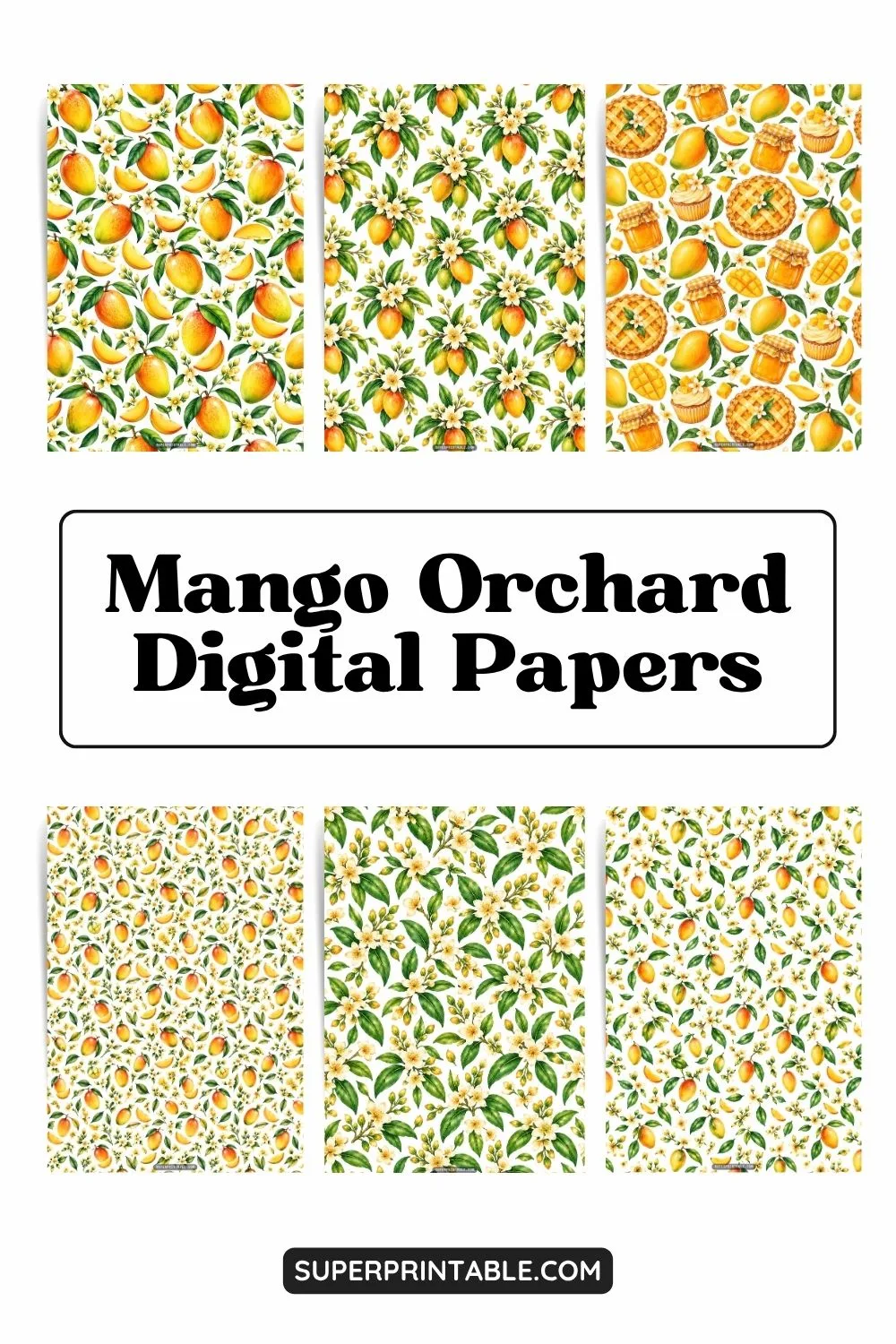 12+ Mango Orchard Digital Papers Pinterest Image